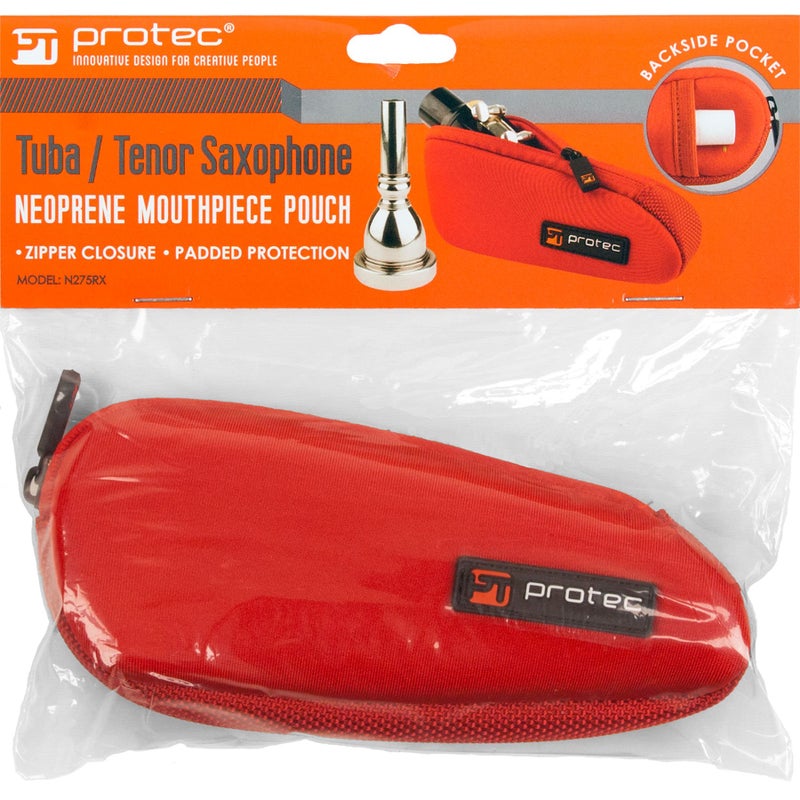Pro-Tec Protec Neoprene Tuba/Tenor Saxophone Mouthpiece Pouch, Red - Image 3